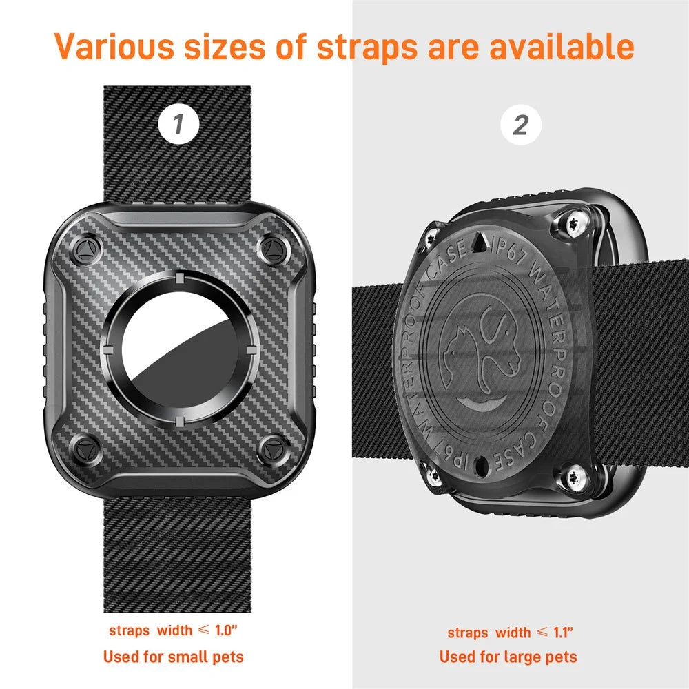 For Apple AirTag TPU Case Waterproof Protective Shell Pet Collar Anti-lost Locator - Black - 6
