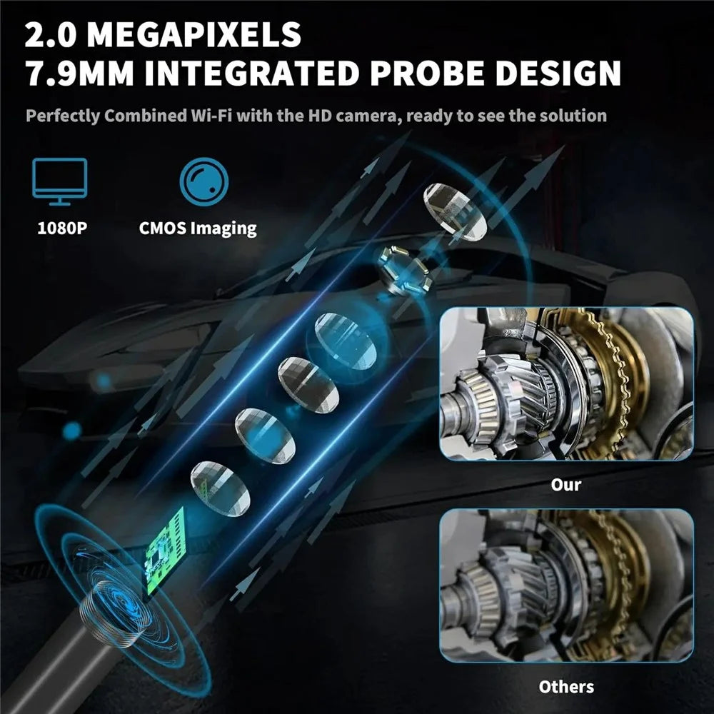 NK-5001Pro USB / Type-C / iP 3-in-1 200W 5.5mm Endoscope 1080P Single Lens Hard Cable Car Inspection Camera - 7