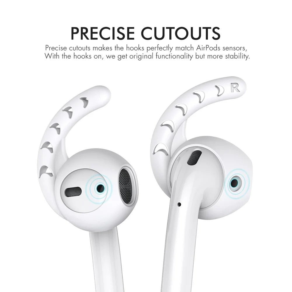 AHASTYLE PT14 for Apple AirPods with Charging Case (2016)  /  (2019)  /  AirPods with Wireless Charging Case (2019) 3 Pairs Ear Cap with Hook - white - 2