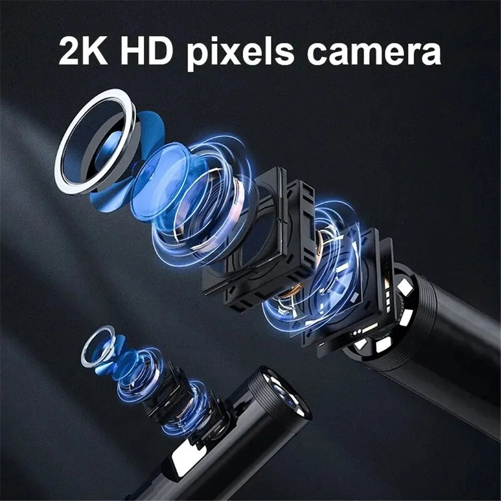 W600 8mm Dual Lens Endoscope 2.0MP 1080P HD Inspection Camera WiFi Industrial Borescope, 5m Hard Wire - 3