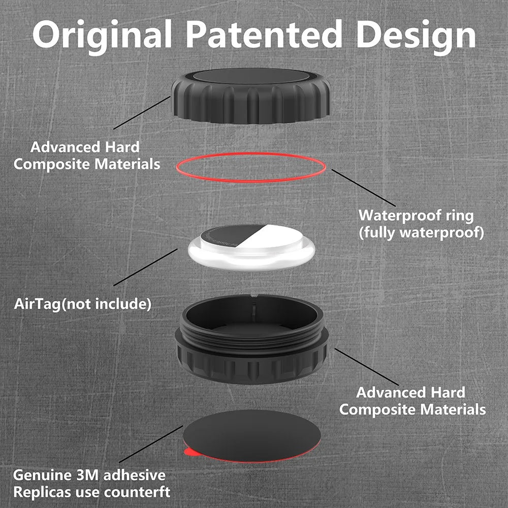4Pcs For Apple AirTag Bluetooth-compatible Tracker Adhesive Waterproof PC Protective Case - 5