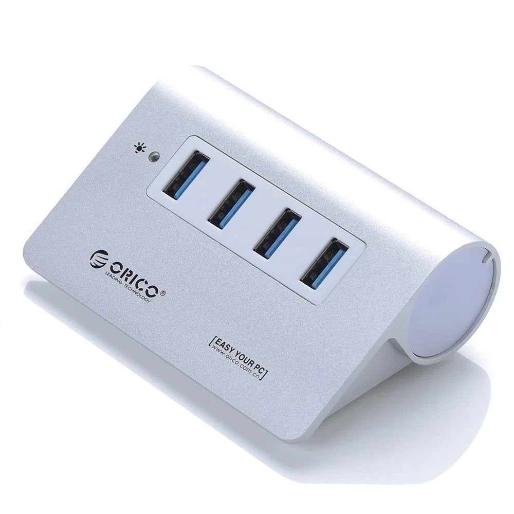ORICO Multiple protections Plug and Play Aluminum Alloy 4 Ports USB 3.0 Hub (M3H4) - Silver Color - 2