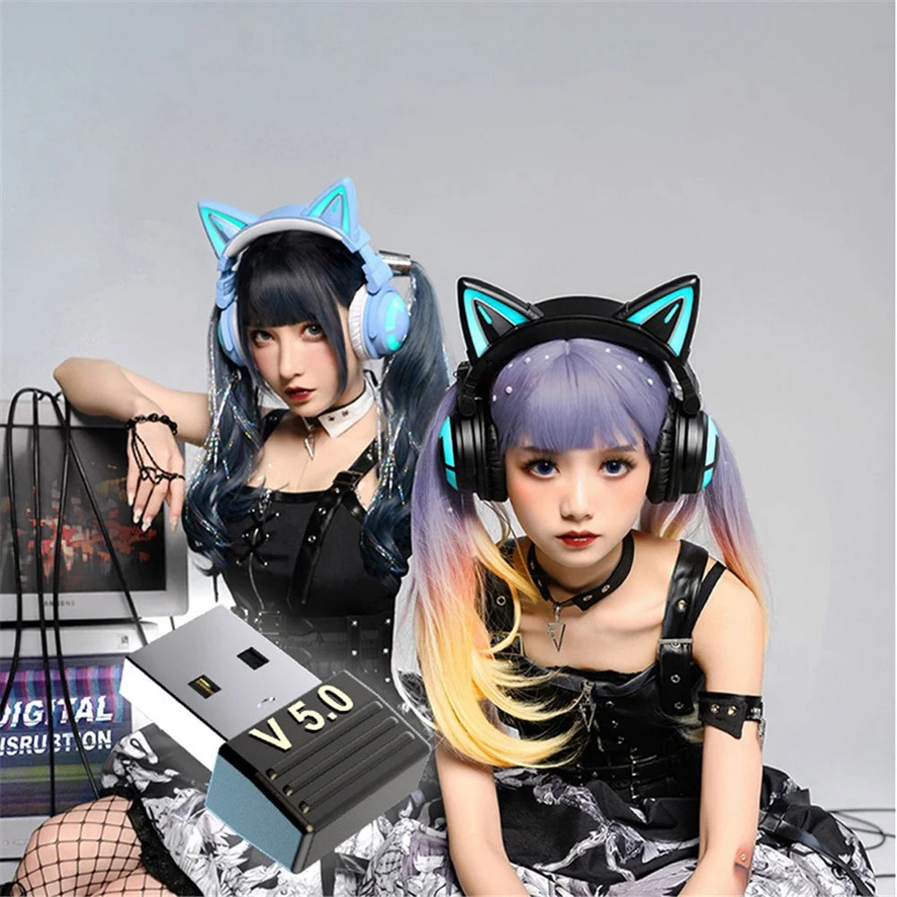 T83 USB Bluetooth-compatible 5.0 Transmitter Wireless Audio Connection PC Adapter for Music Game - 7