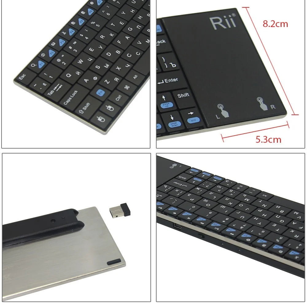 RII Mini K12 2.4GHz Wireless QWERTY Keyboard with Mouse Touchpad (CE/FCC) - 3