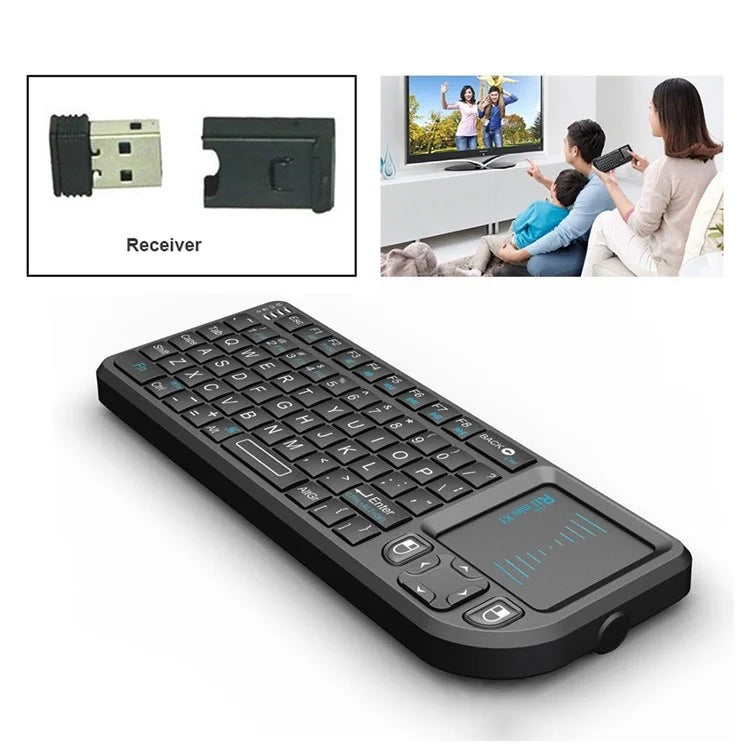 RII Mini X1 2.4GHz Wireless Keyboard with Mouse Touchpad for Laptop Tablet Smart TV - Black - 4