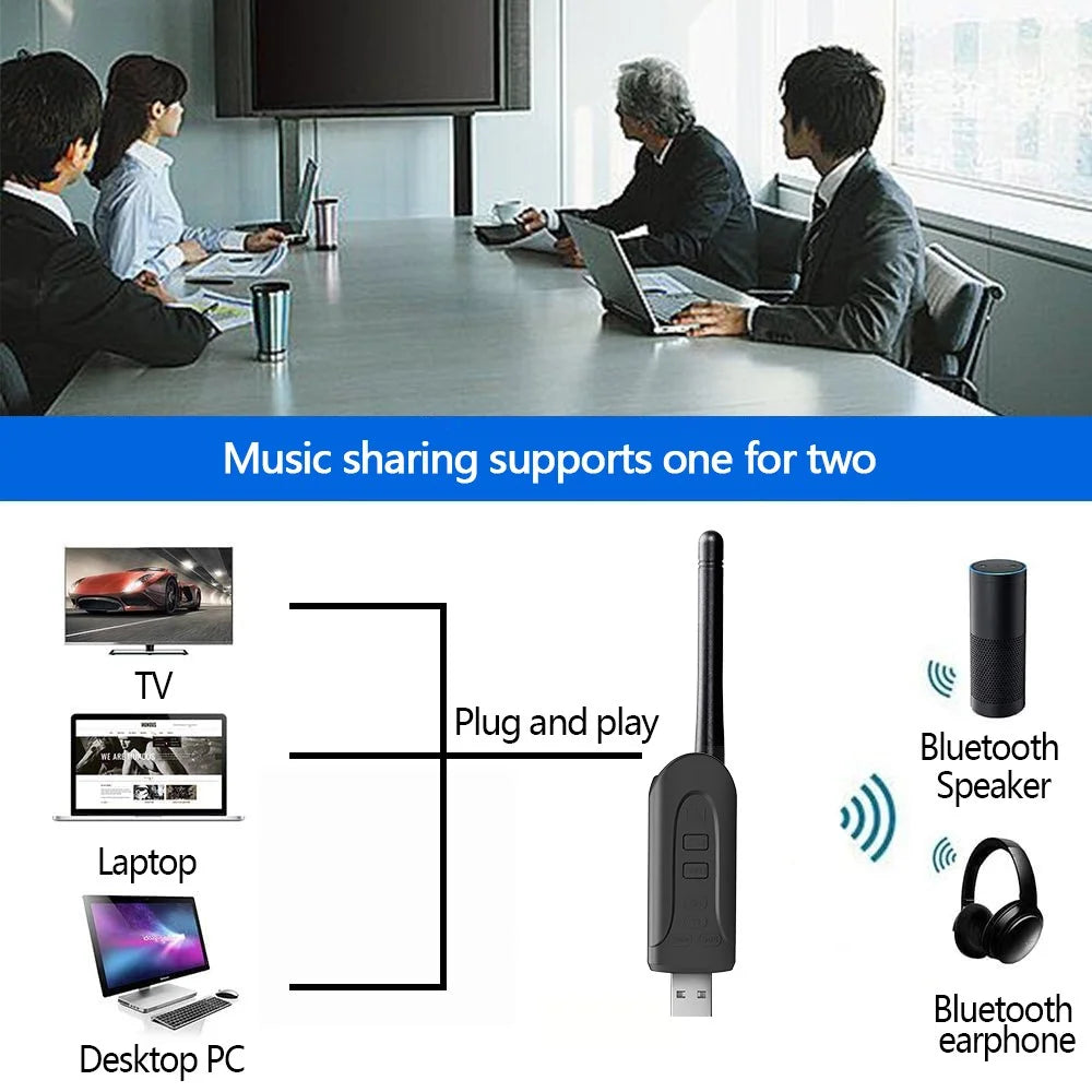 B52 AptX Low Latency / LL Bluetooth-compatible 5.0 Transmitter Audio USB Adapter 3.5mm AUX Jack Wireless Dongle - 4