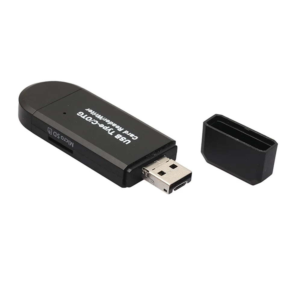 USB-C Type C + USB 3.0 + Micro USB OTG TF/SD Card Reader for Phone MacBook - 2
