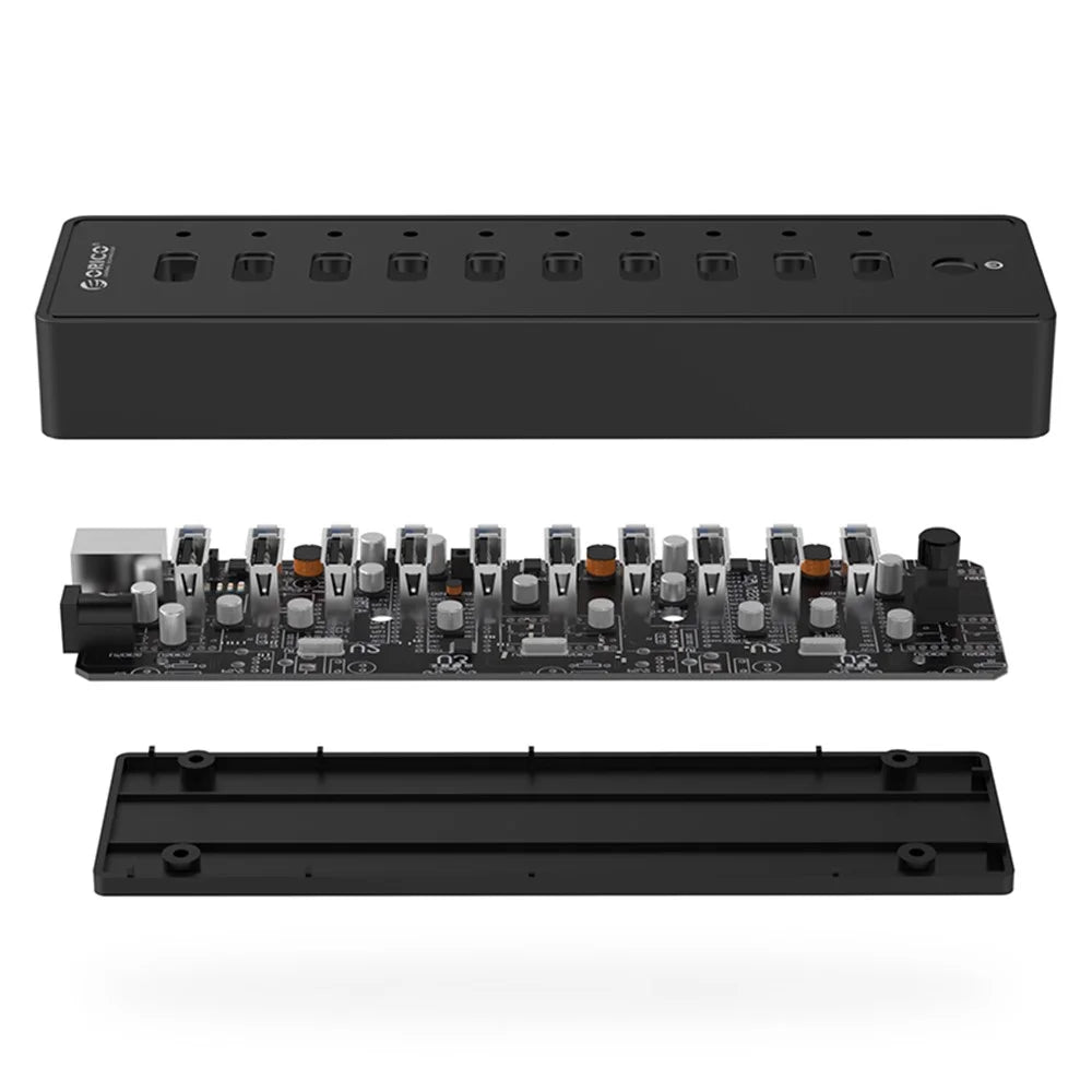 ORICO P10-U2 480Mbps 10 Ports USB2.0 Hub - US Plug - 5