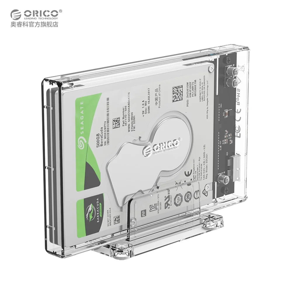 ORICO 2159U3 2.5 inch Transparent USB3.0 Hard Drive Enclosure with Stand 2.5inch HDD / SSD - 2