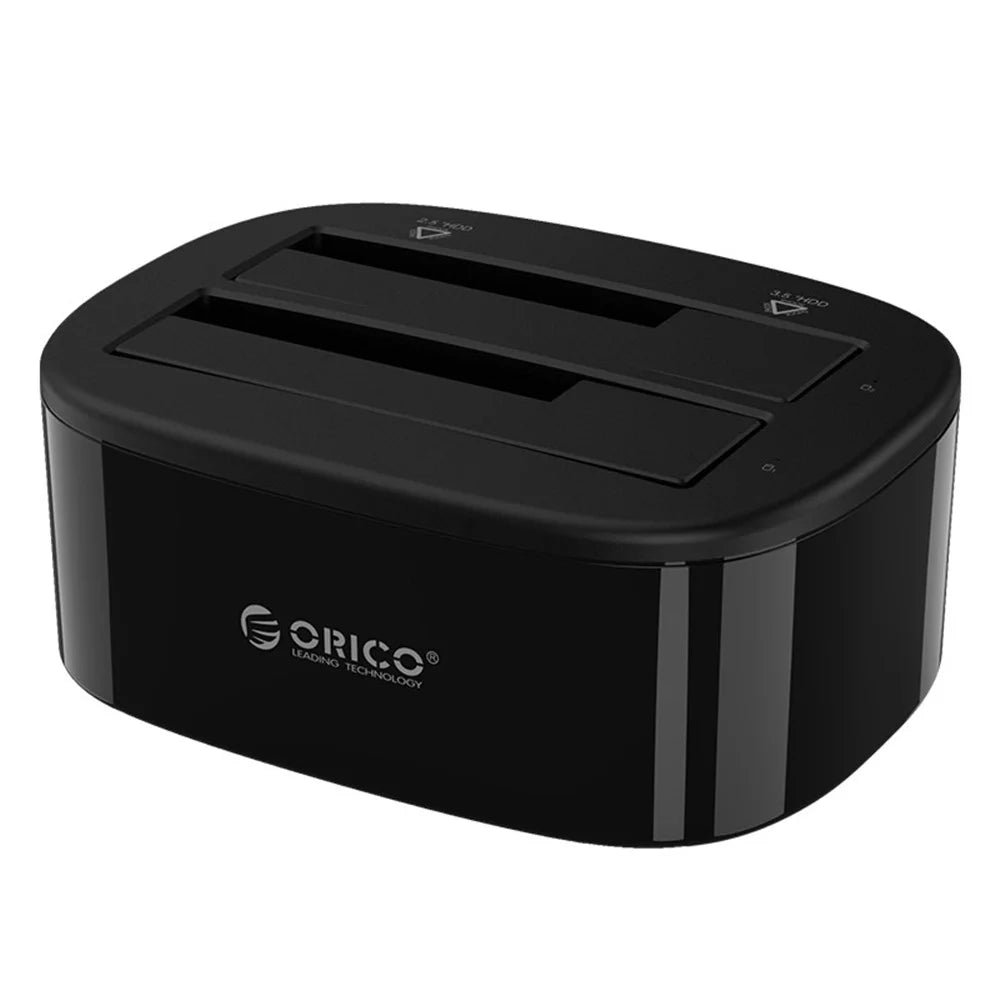 ORICO USB 3.0 SATA Dual-bay Hard Disk Drive Docking Station Enclosure Case for 2.5"/3.5" SDD HDD with Offline Clone Function (6228US3-C) - UK Plug - 3