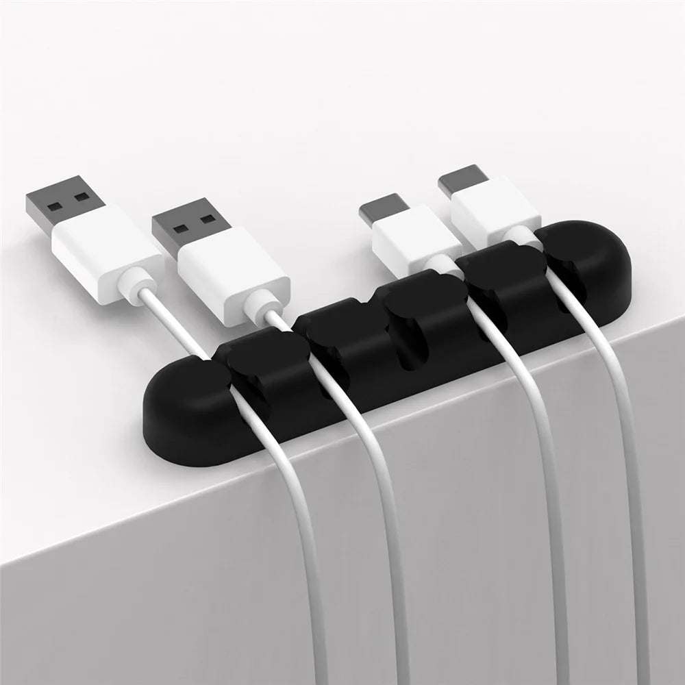 ORICO CBS5 5-slot Self-sticky Stripe Data Cable Audio Cable Silicone Cable Cord Organizer - Black - 5