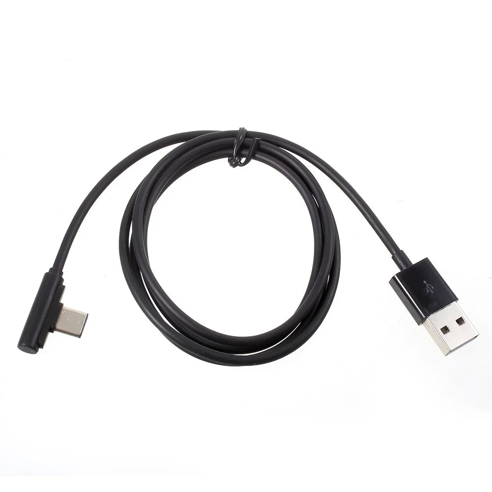 1m 90-degree Angled USB Type C USB Charging Data Cord for Samsung Huawei Xiaomi etc - 1