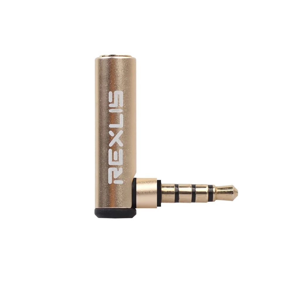 3.5mm Male to Female 90 Degree Right Angle Audio Adapter for Microphone Jack Stereo Connector - 3