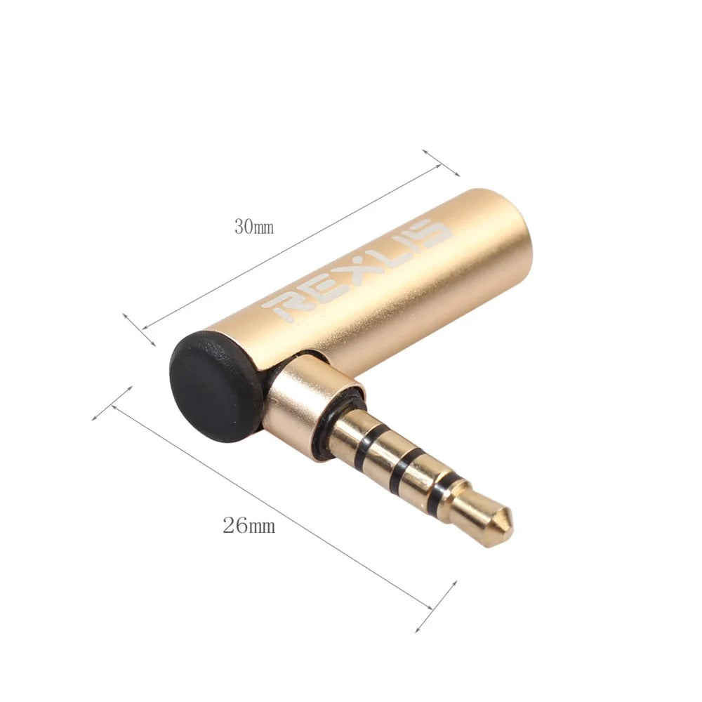 3.5mm Male to Female 90 Degree Right Angle Audio Adapter for Microphone Jack Stereo Connector - 4