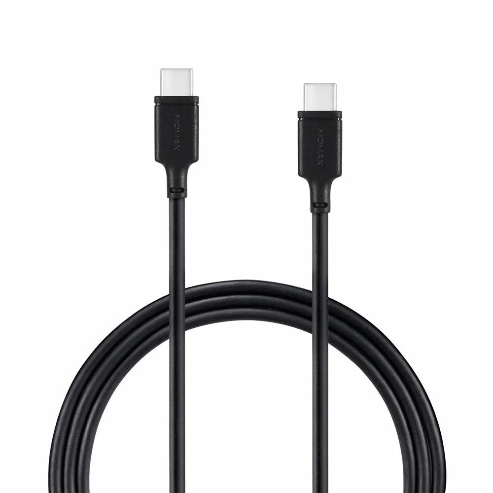 MOMAX Zero for iPhone 15 Series Type-C to Type-C Data Cable 3A Charge Sync Cord 1m - Black - 1