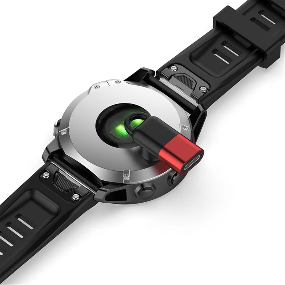 For Garmin Forerunner 255 / 255S 8-Pin Female Converter 90 Degree Elbow Charging Adapter - Red - 5