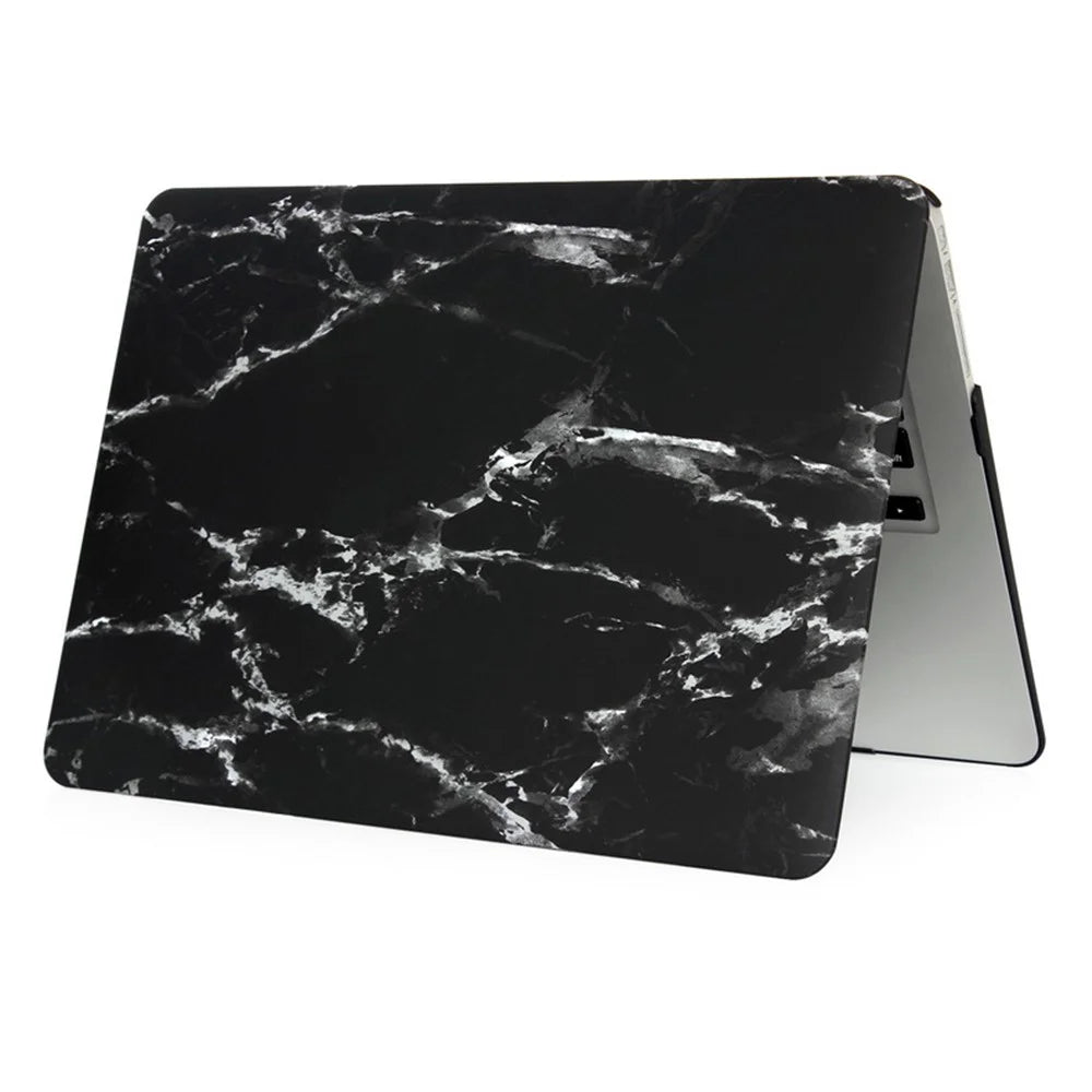 Marble Pattern Hard Case for MacBook Air 11.6-inch - White / Black - 1