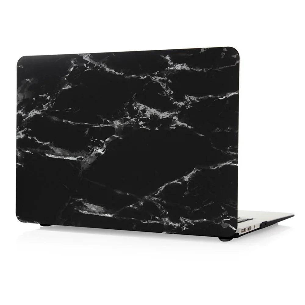 Marble Pattern Hard Snap-on Cover for Macbook Air 13.3 Inch Heat-Dissipated - White / Black - 3