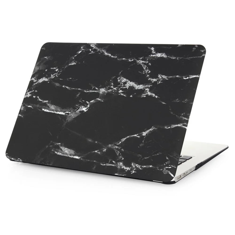 Marble Pattern Hard Snap-on Cover for Macbook Air 13.3 Inch Heat-Dissipated - White / Black - 4