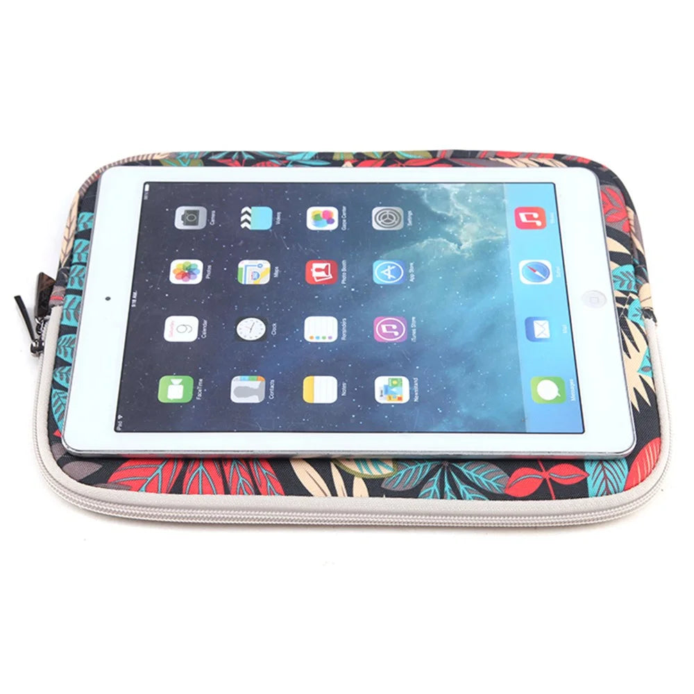 LISEN Colorful Leaves Laptop Sleeve Handbag for iPad Air 9.8-inch, Size: 26 x 20 x 1.5cm - Black - 3