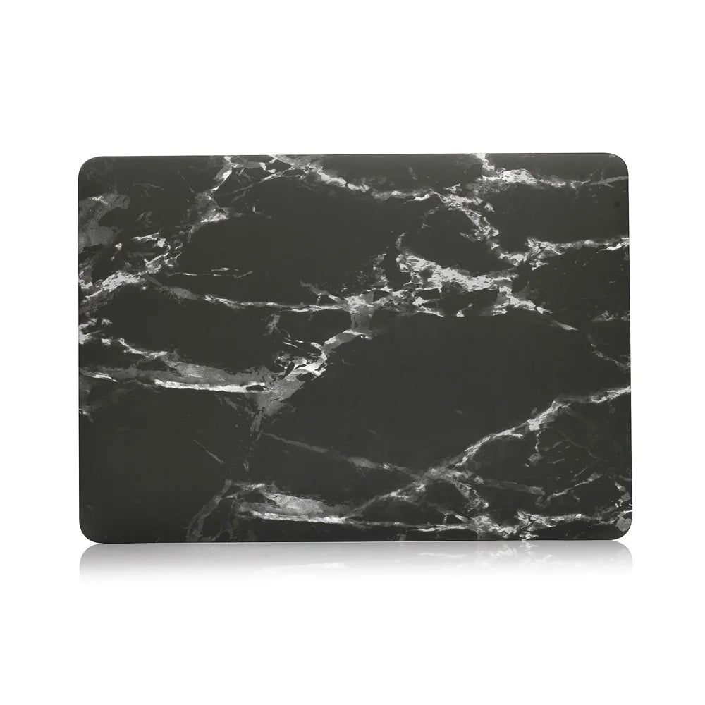 Patterned Hard Protector Case for MacBook Air 13.3" Retina Display A2337 M1 (2020)/Air 13.3'' Retina Display A2179 (2020)/Air 13.3-inch (2019) (2018) A1932 - Marble Texture / Black - 3