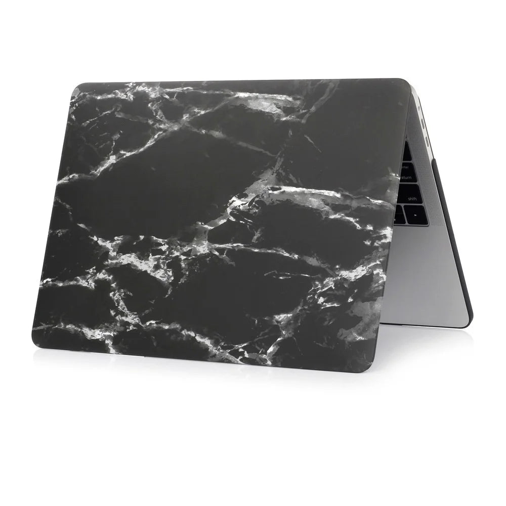 Patterned Hard Protector Case for MacBook Air 13.3" Retina Display A2337 M1 (2020)/Air 13.3'' Retina Display A2179 (2020)/Air 13.3-inch (2019) (2018) A1932 - Marble Texture / Black - 4