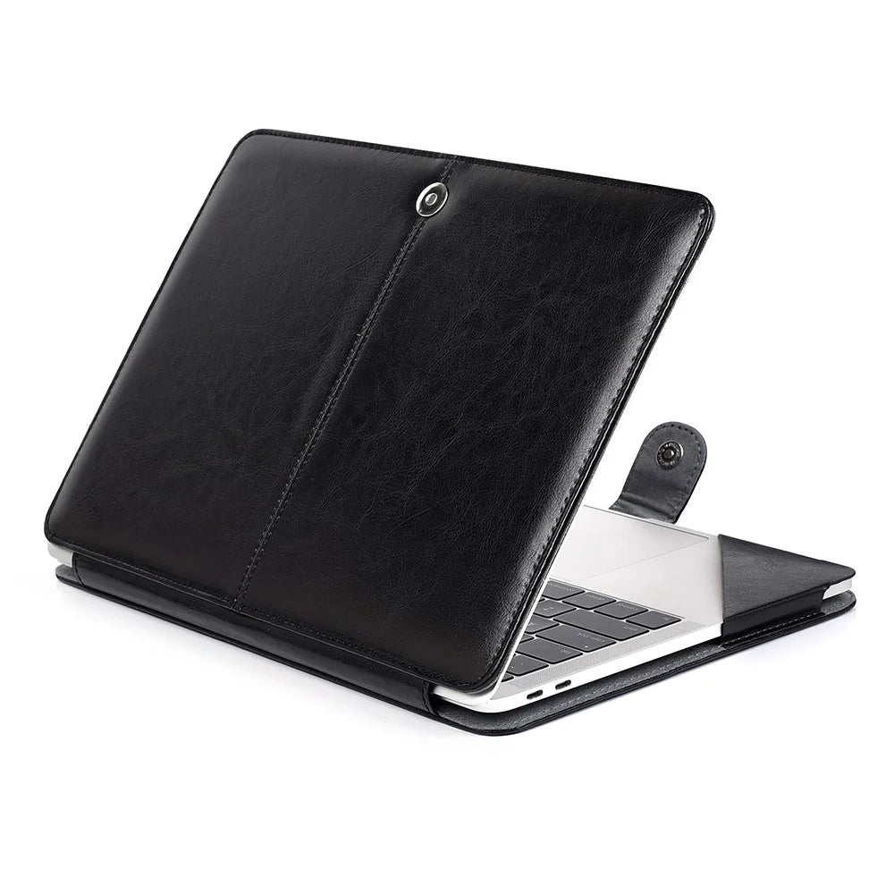 Crazy Horse Leather Case for MacBook Air 13.3" Retina Display A2337 M1 (2020)/Air 13.3'' Retina Display A2179 (2020)/Air 13.3-inch (2019) (2018) A1932 - Black - 1