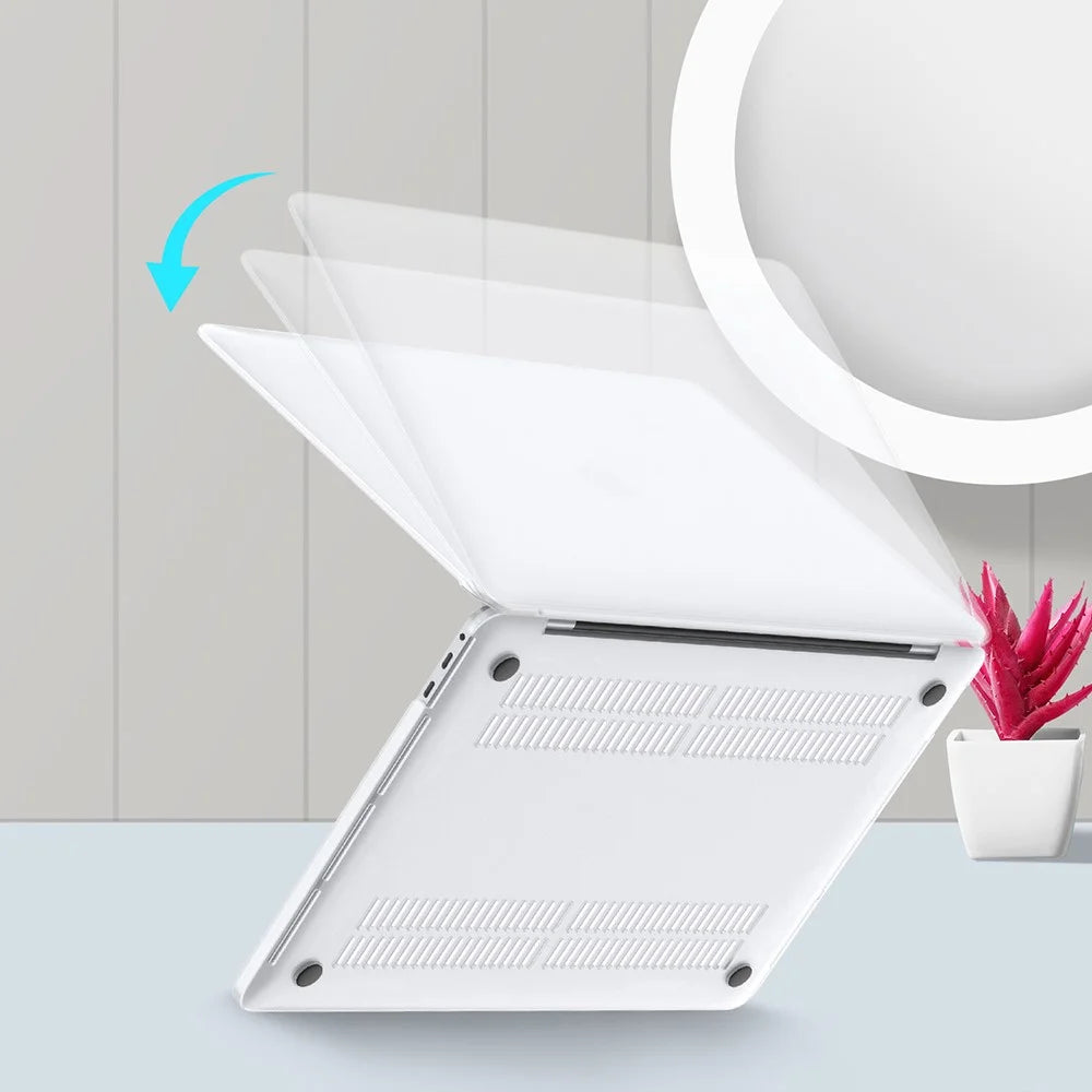 LENTION New Matte Hard Tablet Case for MacBook Air 13.3" Retina Display A2337 M1 (2020)/Air 13.3'' Retina Display A2179 (2020)/Air 13.3-inch (2019) (2018) A1932 - White - 4