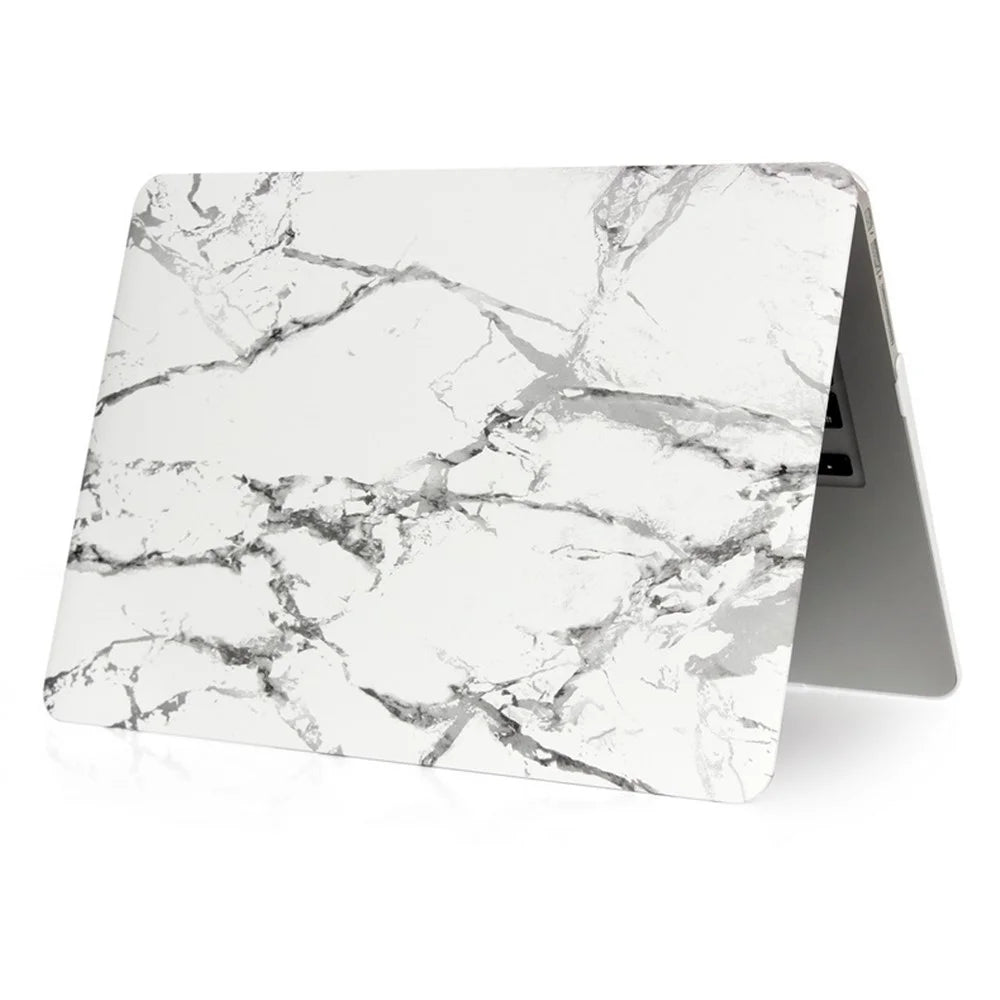 Marble Texture Hard Shell Case for Apple MacBook Pro 13.3 Inch - Grey / White - 3