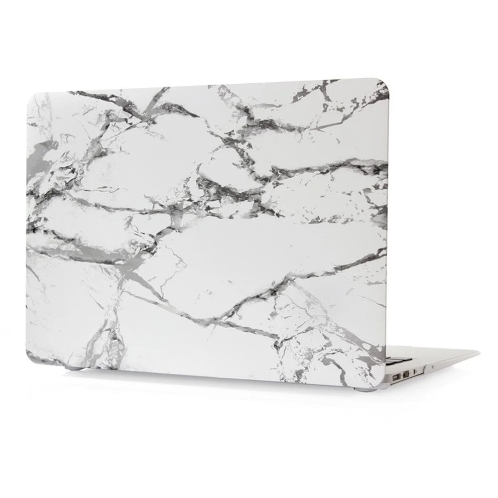 Marble Texture Hard Shell Case for Apple MacBook Pro 13.3 Inch - Grey / White - 4