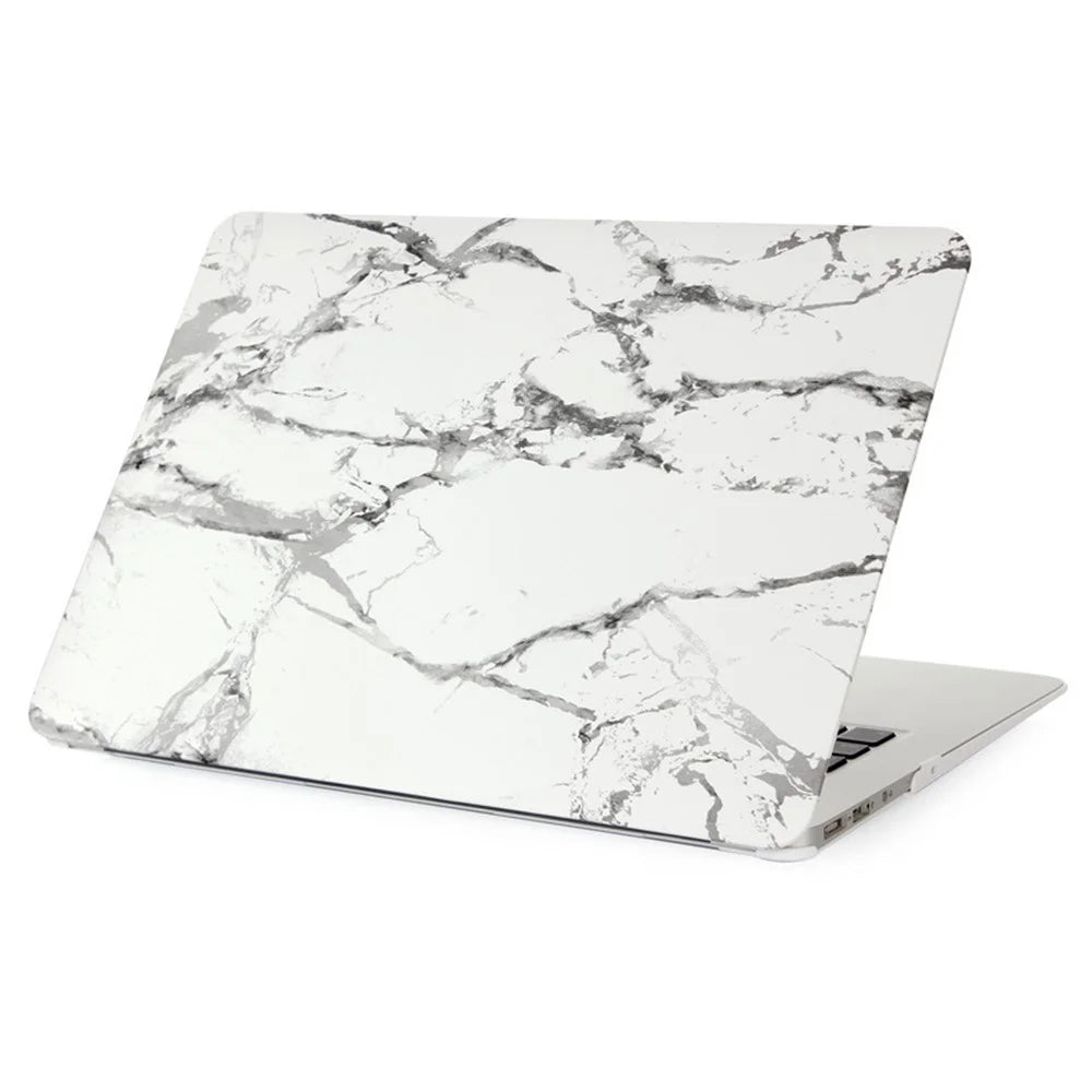 Marble Texture Hard Shell Case for Apple MacBook Pro 13.3 Inch - Grey / White - 5