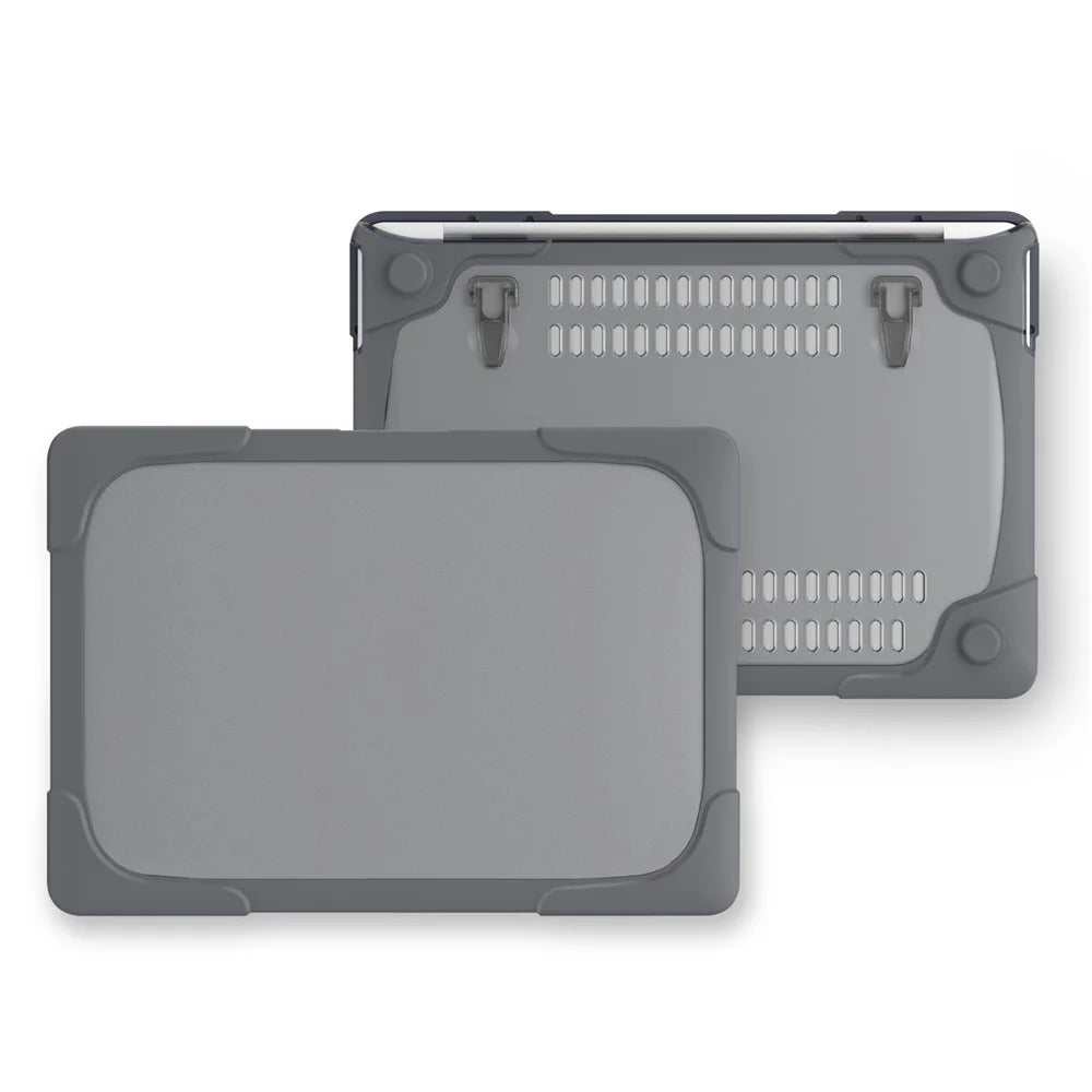 Two-piece Plastic + TPU Combo Case with Stand for MacBook Pro 13-inch (2016) with Touch Bar - Grey - 1