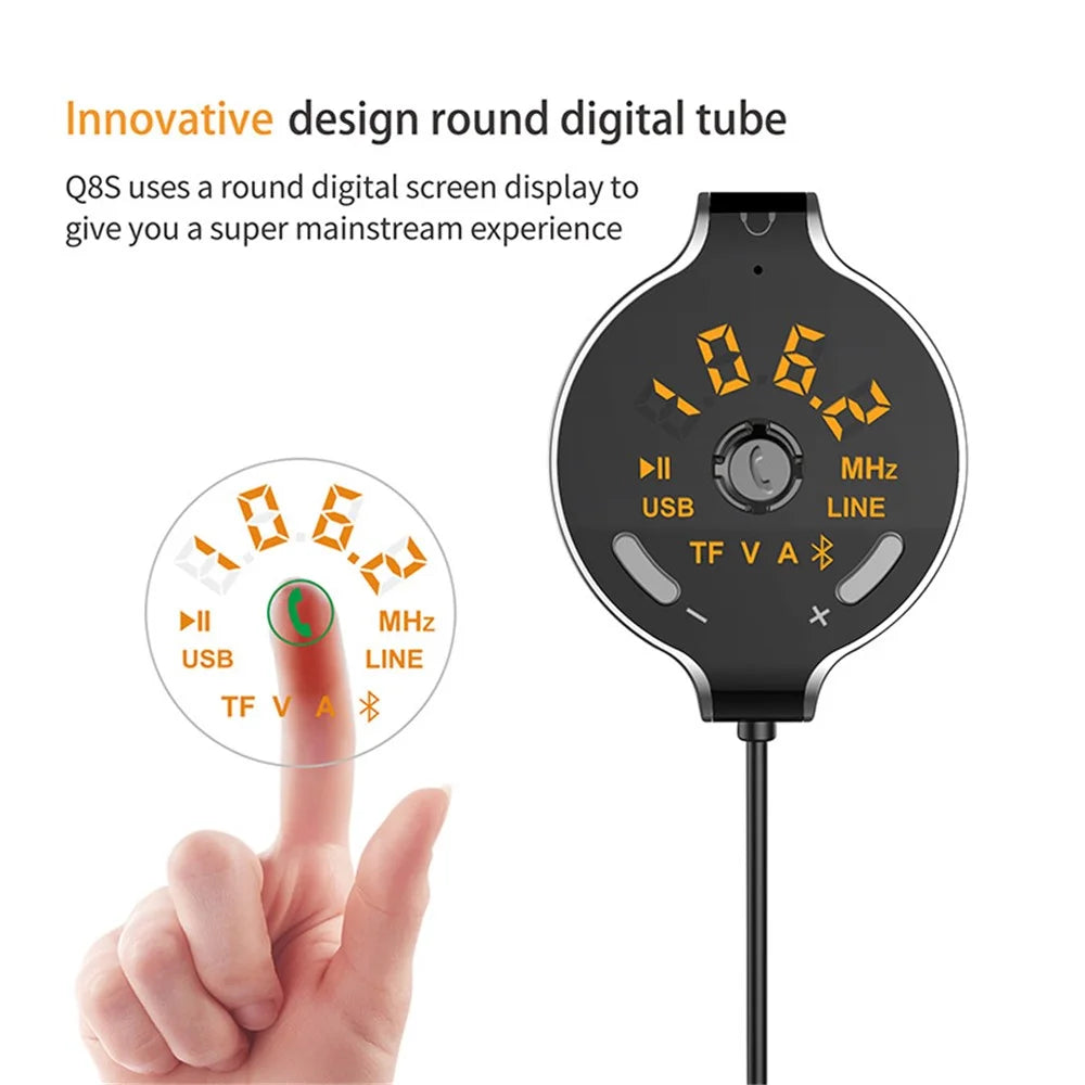 FM Transmitter Wireless In-car Bluetooth-compatible MP3 Player Dual USB Car Charger with LED Indicator - 2