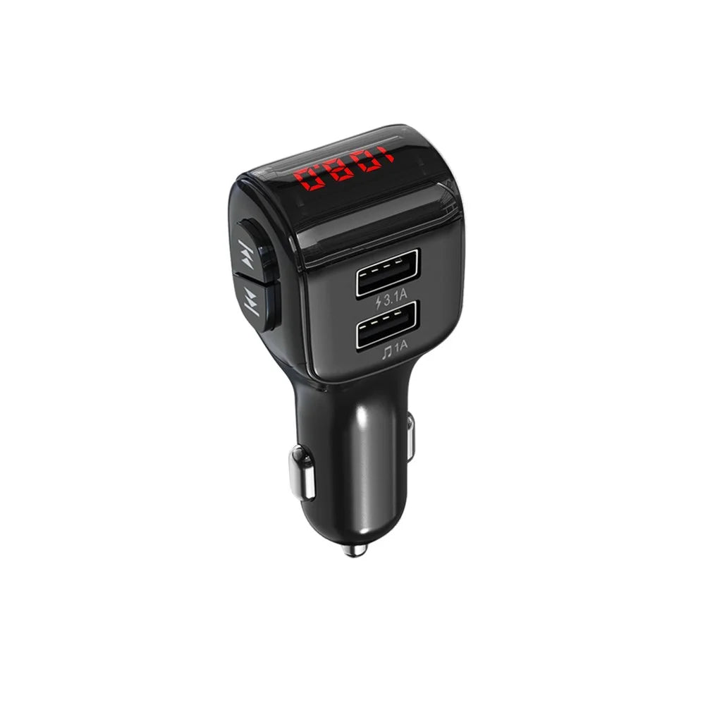 Dual USB Handsfree Car FM Transmitter Bluetooth-compatible 5.0 Wireless U Disk MP3 Player - 7