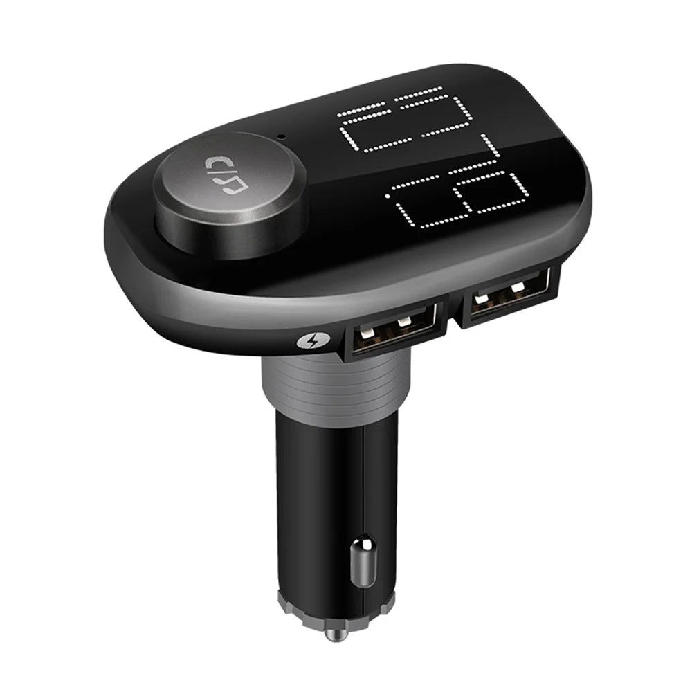 Dual USB Car Charger Bluetooth-compatible FM Transmitter Hands Free Car Kit Support TF Card / U Disk Play - 2
