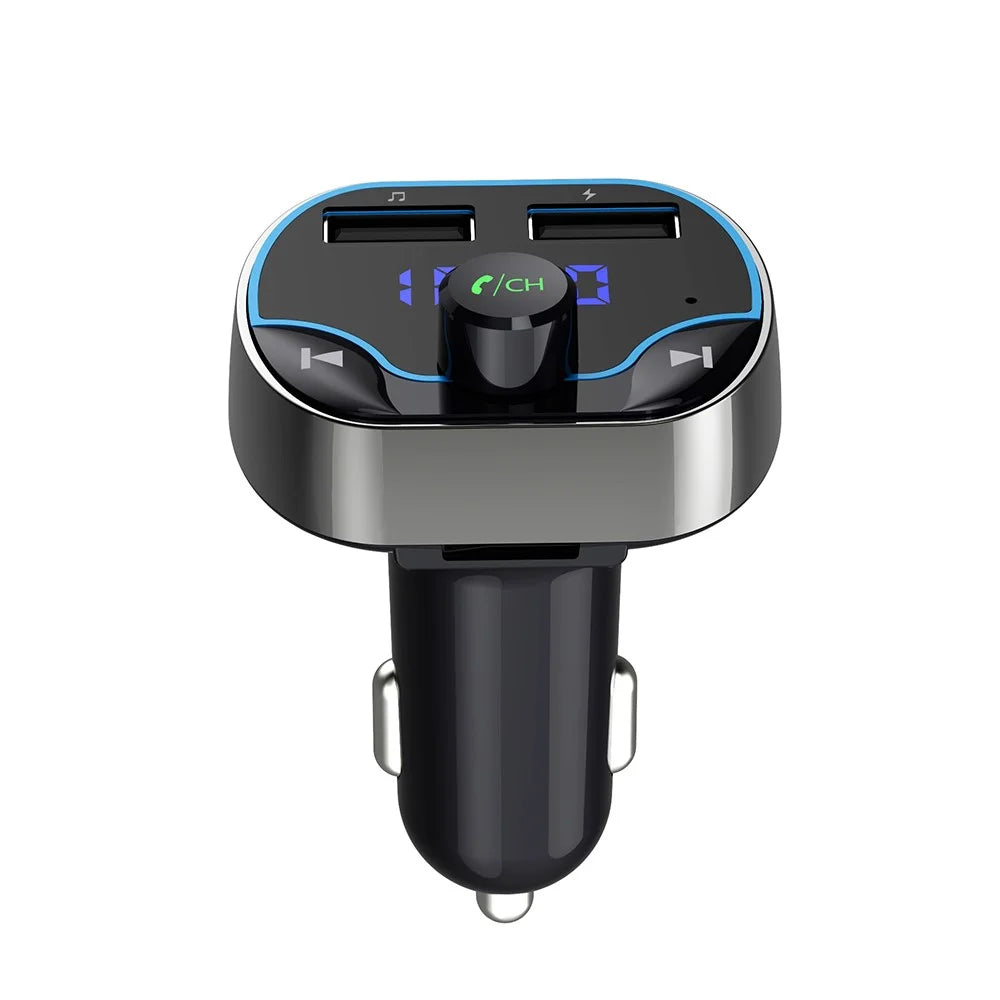 T24 Car FM Tranmitter Voice Navigation Bluetooth-compatible MP3 Player Vehicle Fast Charger for iPhone Samsung Huawei etc. - 2