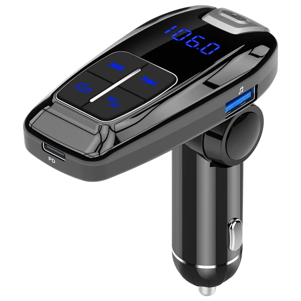 JEDX-BC59 Bluetooth-compatible Wireless Car FM Transmitter Mp3 Player PD 3.0 18W USB Phone Charger - 7