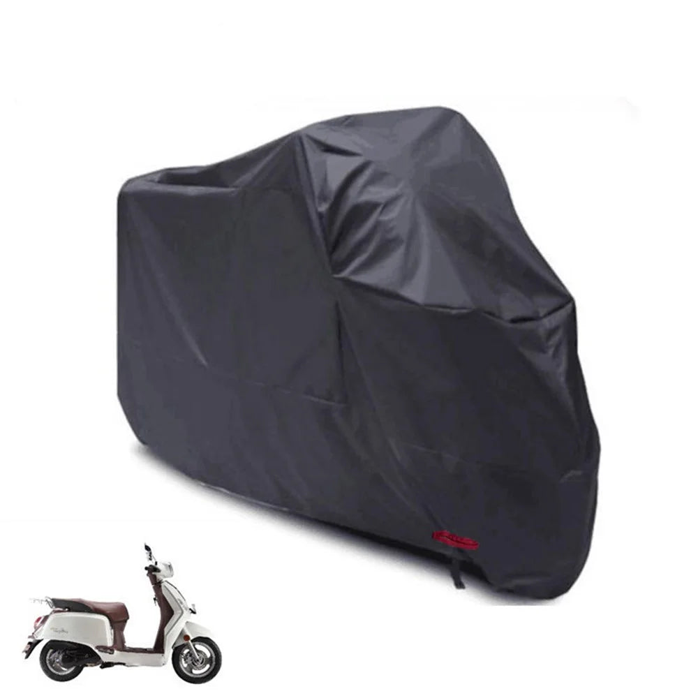 Oxford Cloth Waterproof Motorcycle Cover Motorbike Moped Scooter Cover Rain UV Dust Protective Dustproof Covering - Size: L / Black - 1