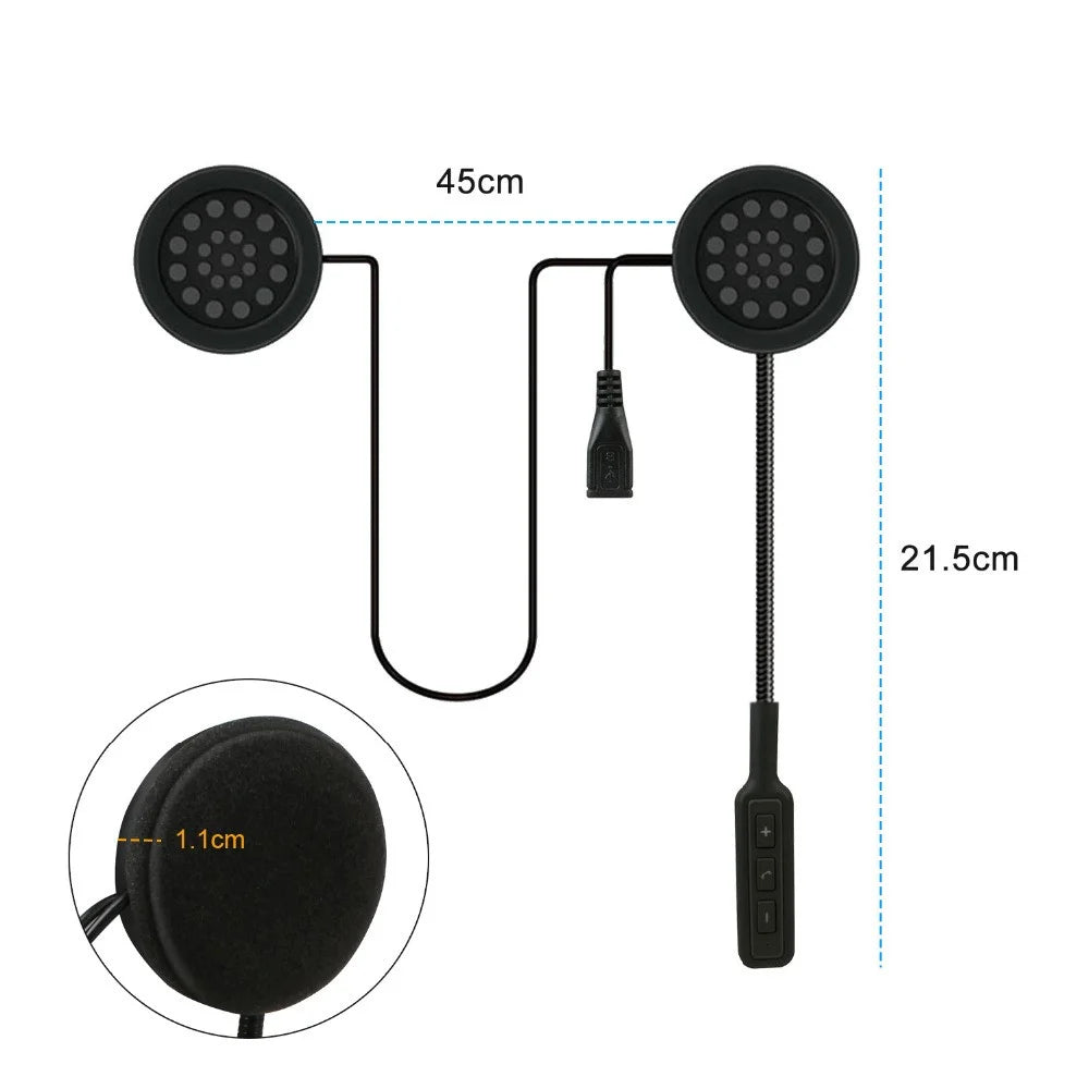 BT8 Motorcycle Helmet Bluetooth-compatible Headset Wireless Earphone Hands-free Speakers Music Headphone - 6