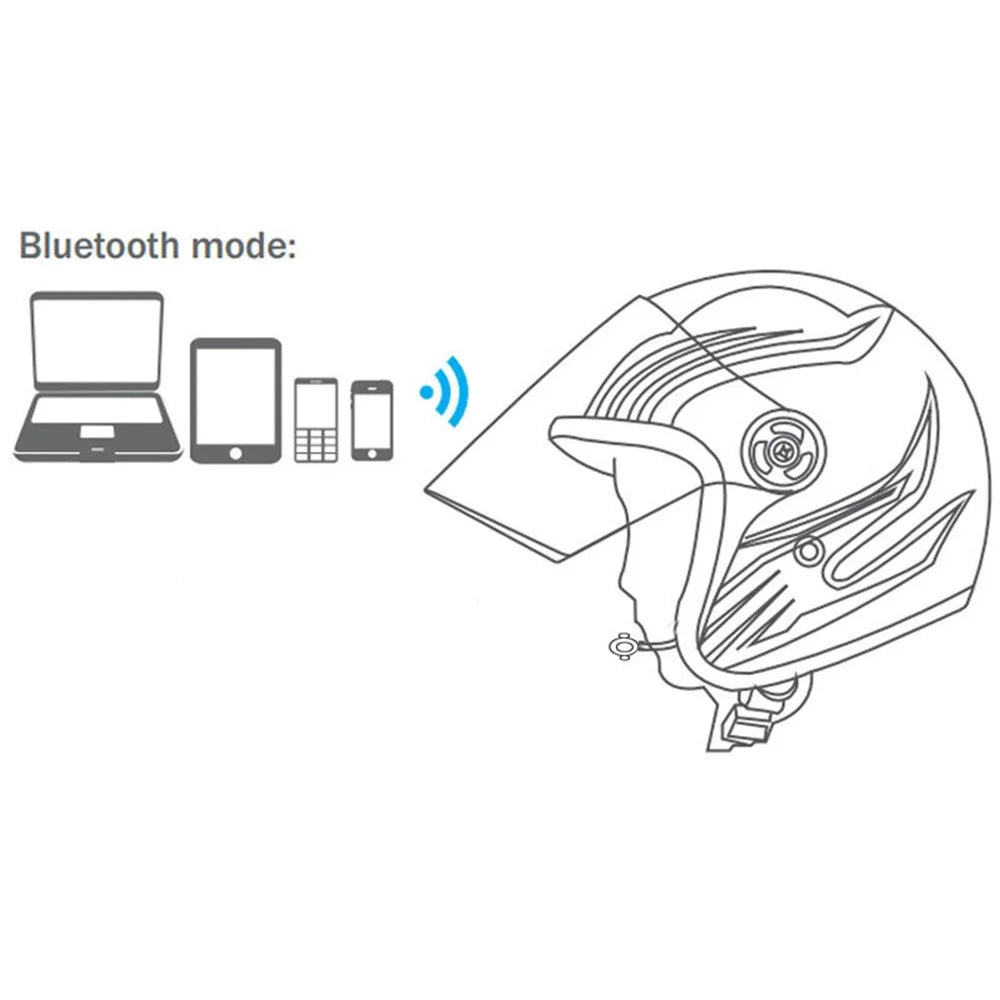 Wireless Bluetooth-compatible Headset Motorcycle Helmet Handsfree Music Calling Headphone - 2