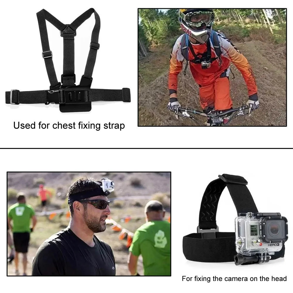 GP398 33-in-1 Chest Belt Headstrap Monopod Accessories Kit for GoPro Hero 4/3+/3/2/1 SJ4000/5000/6000/Xiaomi Yi Action Camera - 2