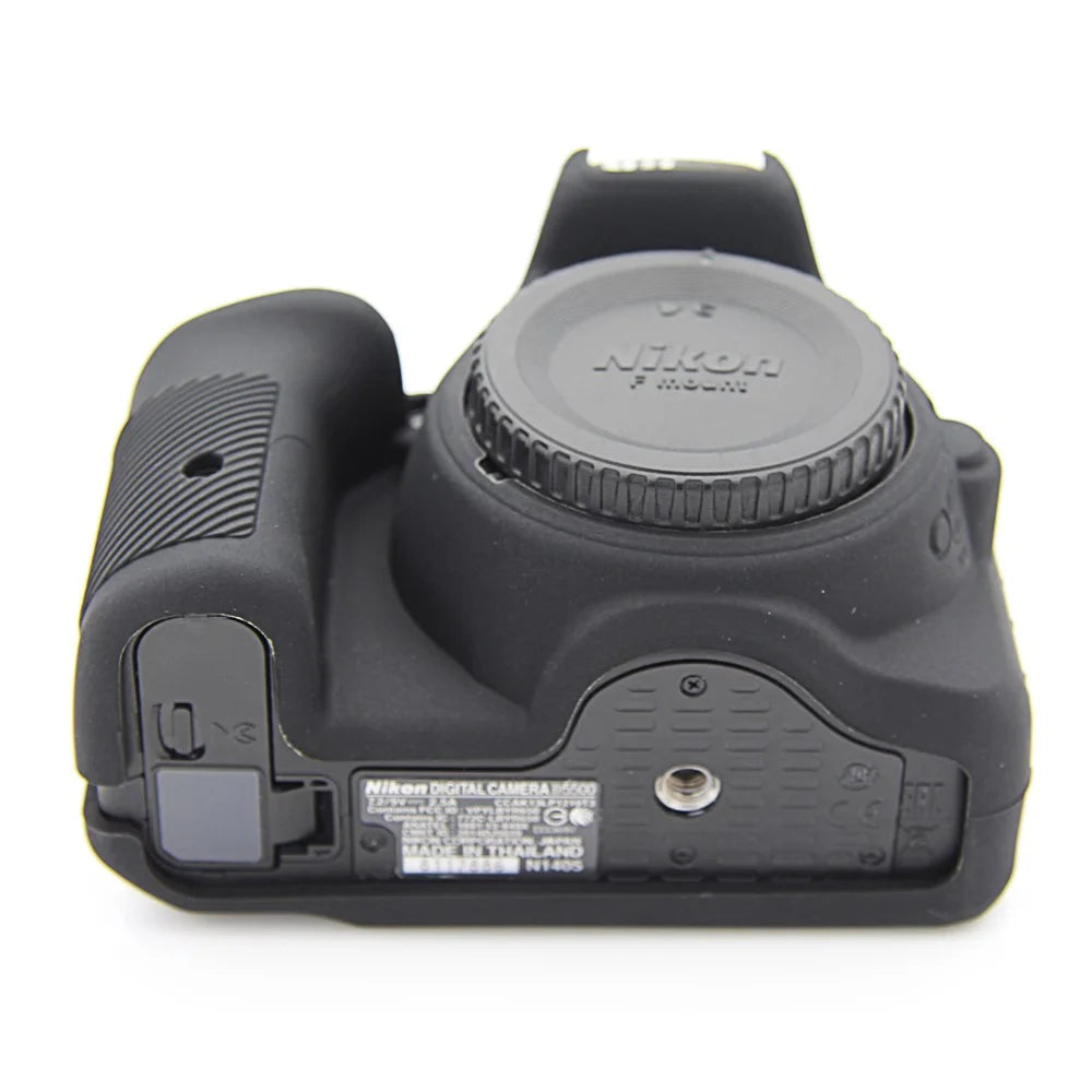 For Nikon D5500 D5600 Cameras Soft Silicone Protective Skin Shell Case - Black - 5