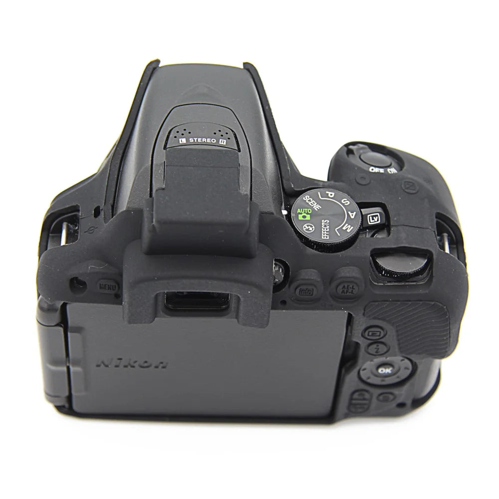 For Nikon D5500 D5600 Cameras Soft Silicone Protective Skin Shell Case - Black - 6