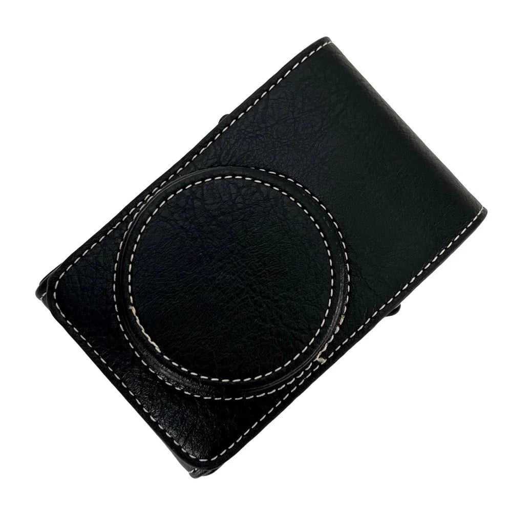 PU Leather Camera Bag Protective Cover with Shoulder Strap for Ricoh GR III / GR II - Black - 2