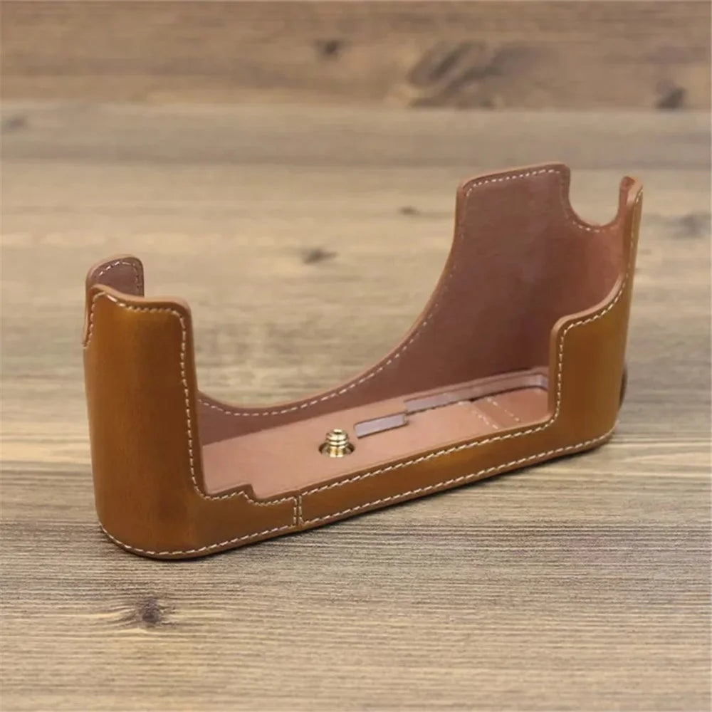 For Leica M11 PU Leather Camera Bottom Case Battery Opening Design Protective Half Body Cover - Brown - 2