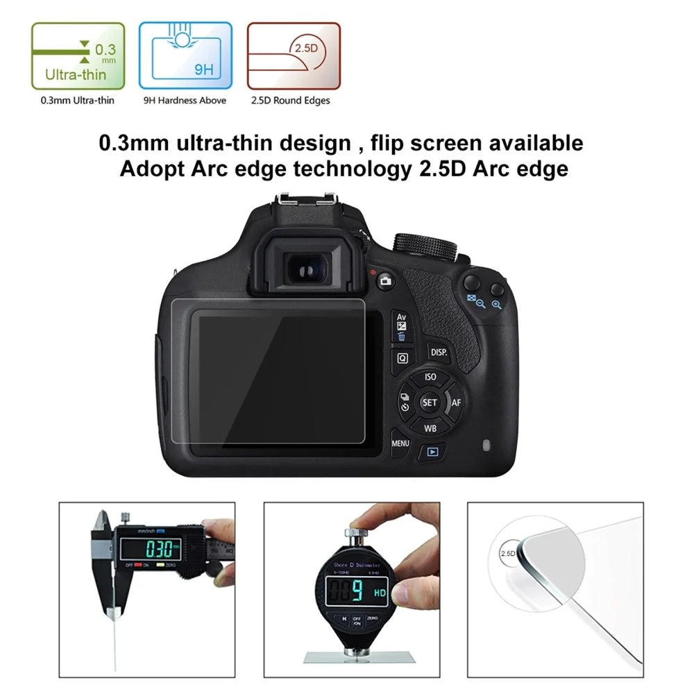 PULUZ PU5506 for Canon 1200D 1300D Cameras Tempered Glass Screen Protector Guard 0.3mm 9H 2.5D - 3