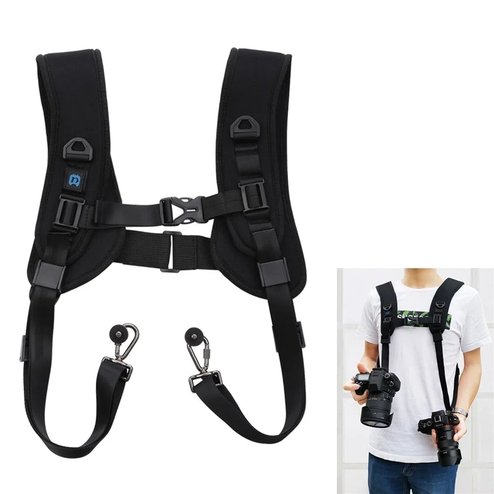 PULUZ PU6002 Quick Release Double Shoulder Harness Soft Pad Decompression Foam Shoulder Strap for DSLR Cameras - 1