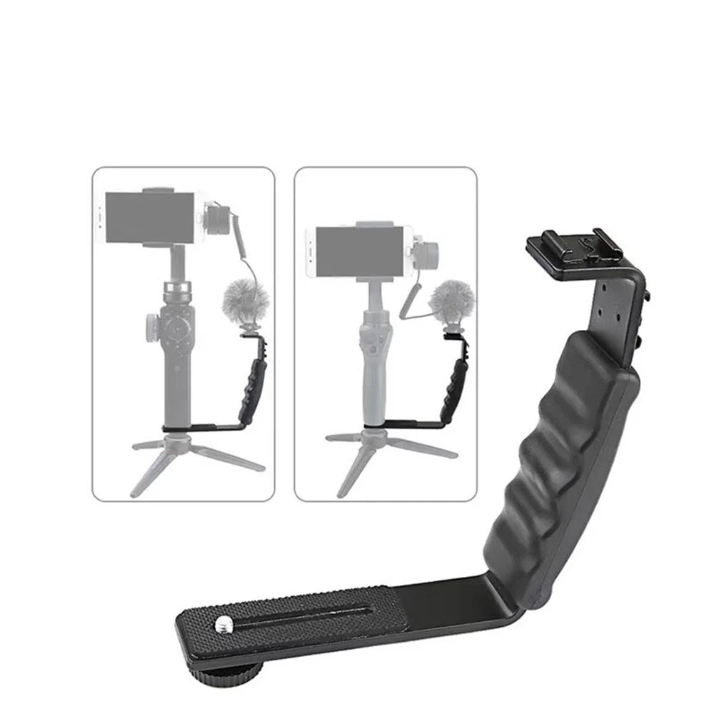 LDX Handheld Gimbal Extending External L-Bracket Mount Holder for DJI OSMO Mobile 2 / Zhiyun Smooth 4 - 2