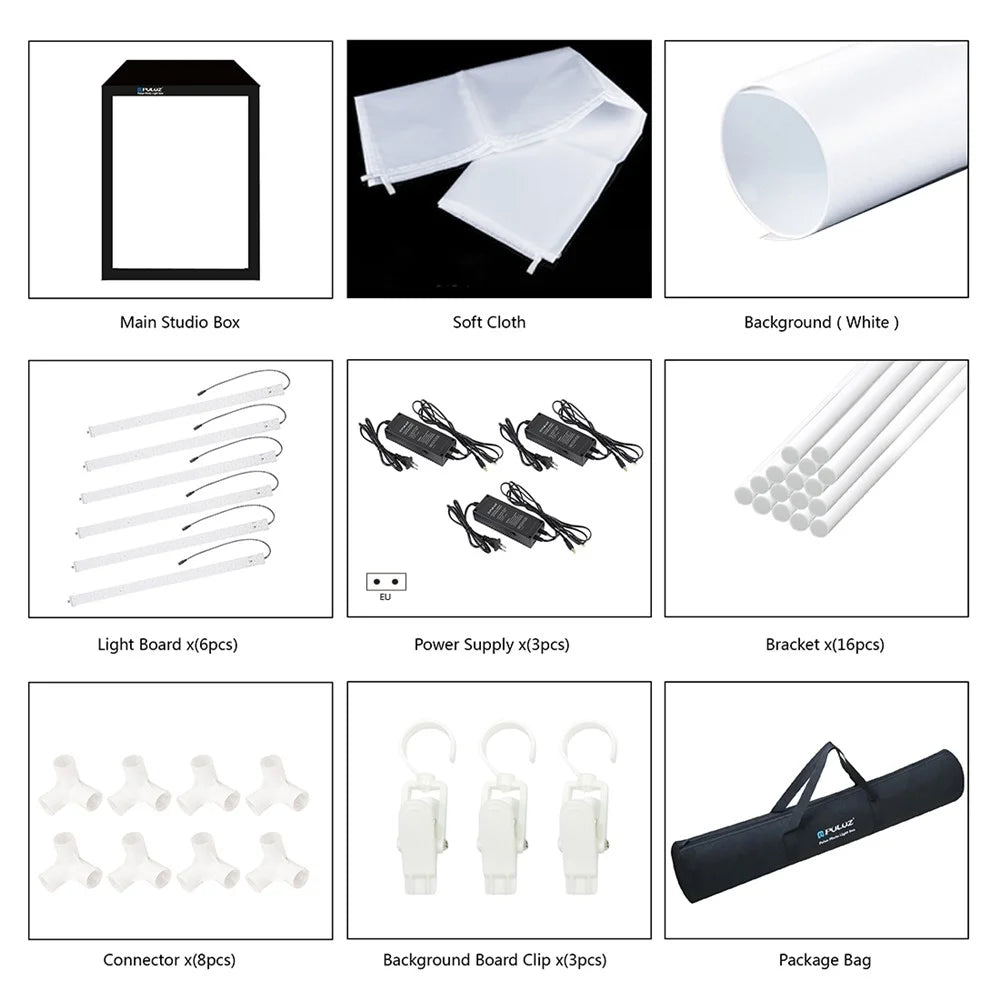 PULUZ PU210 200CM Photography Photo Studio Box 6 Light Strip Bars 240W 5500K Photo Lighting Shooting Tent Kit - US Plug - 4