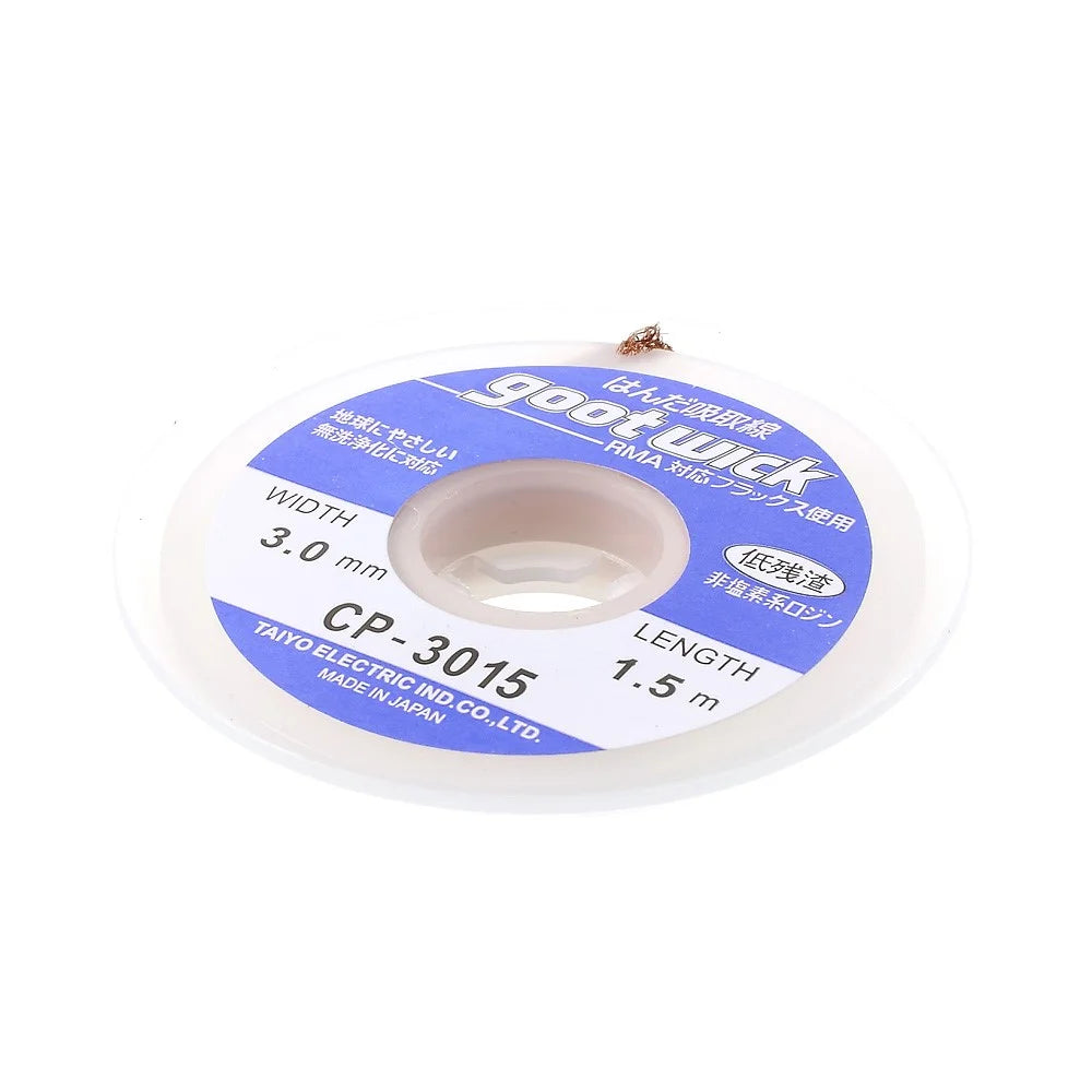GOOT 3mmx1.5m Braided Desoldering Wire Cable Wick CP-3015 - 2